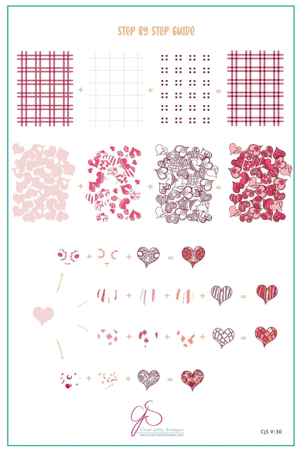 Clear Jelly Stamper Millions of Hearts CjSV-30 negleplade hjerter