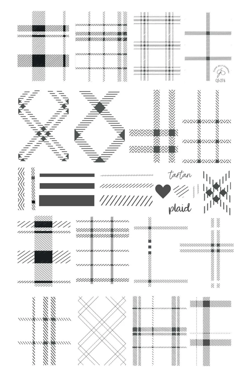 Clear Jelly Stamper CjS-276 Plaid stamping plade tartan