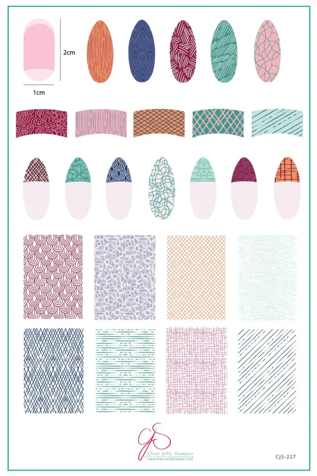 Clear Jelly Stamper French-Textile CjS-227 stamping plade 14,5cm