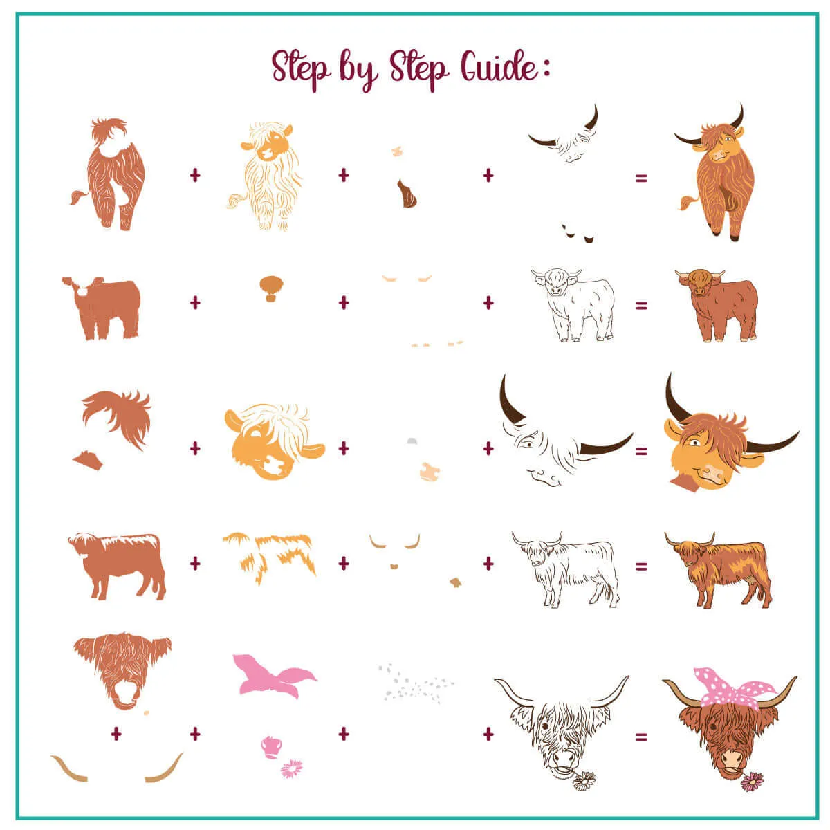 Clear Jelly Stamper CjS-362 Highland Cow stamping plade ko