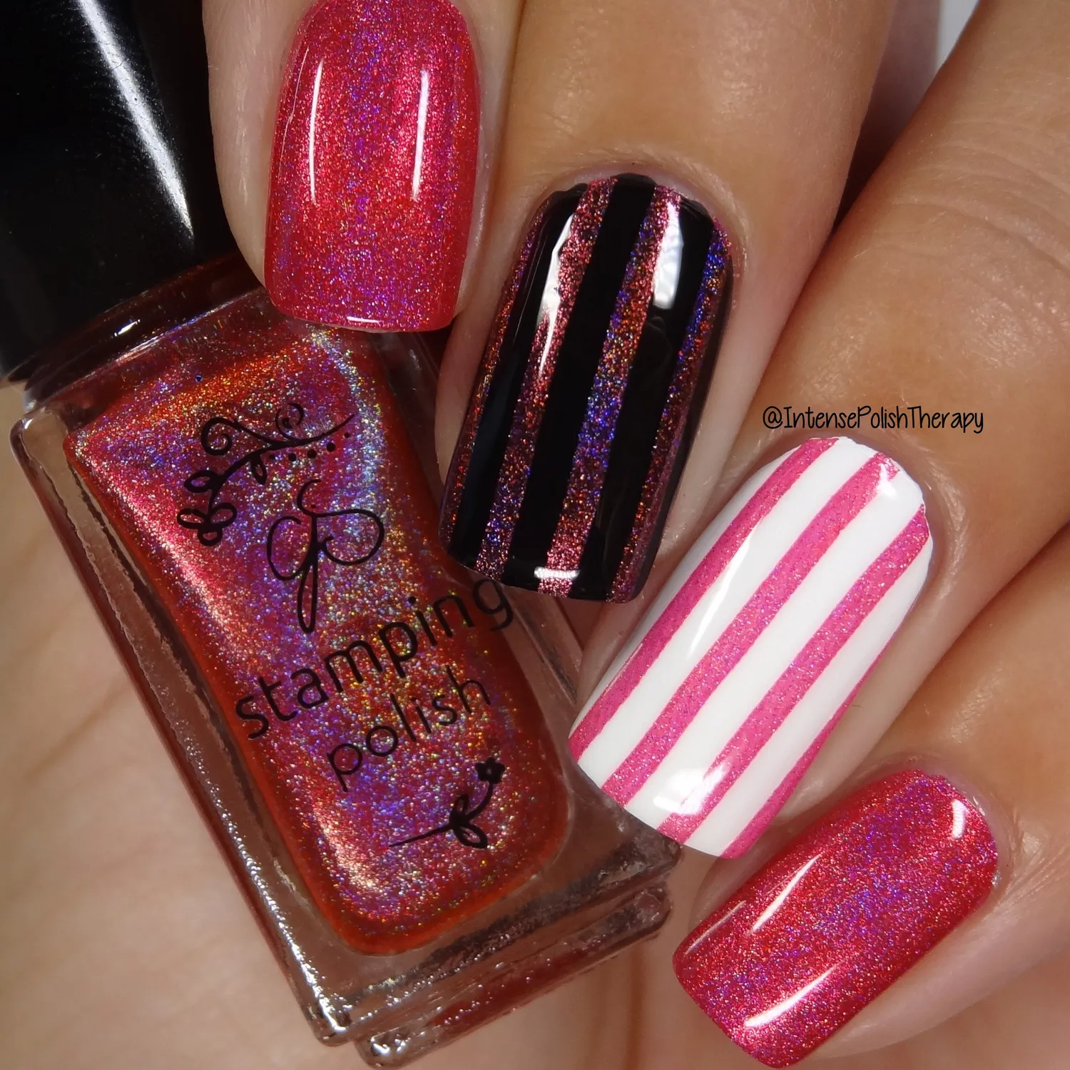 Clear Jelly Stamper Holo 4 stamping lak rød holografisk 5 ml