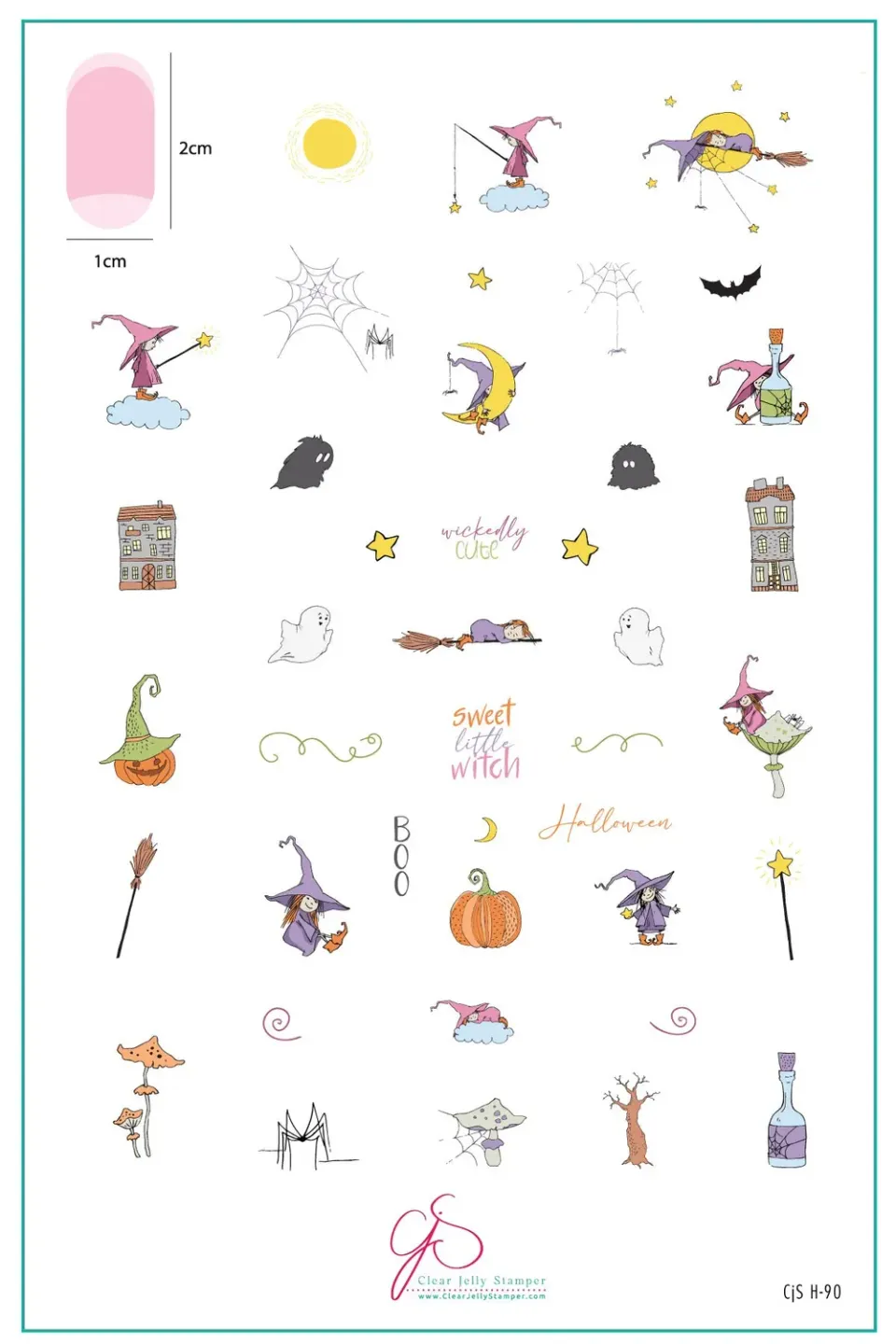 Clear Jelly Stamper Sweet Little Witch CjSH-90 stampingplade halloween