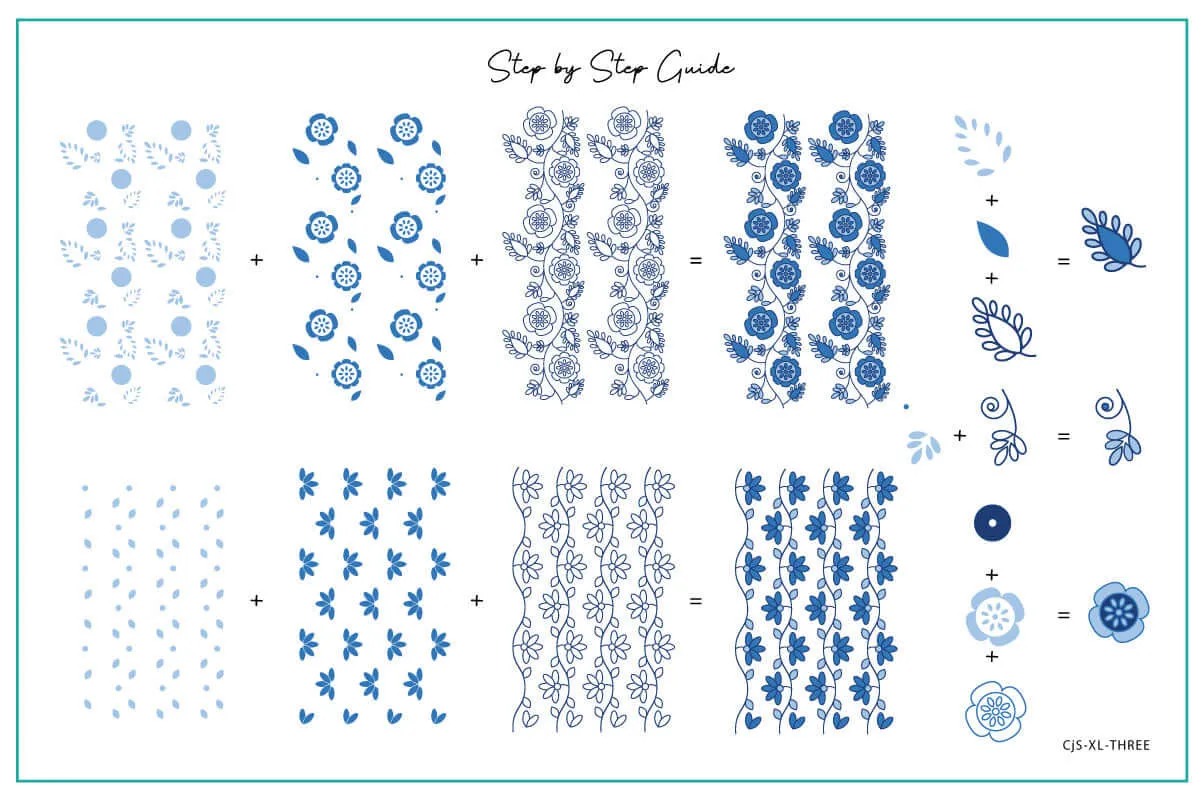 Clear Jelly Stamper XL-Three CjS-XL-THREE negleplade floral