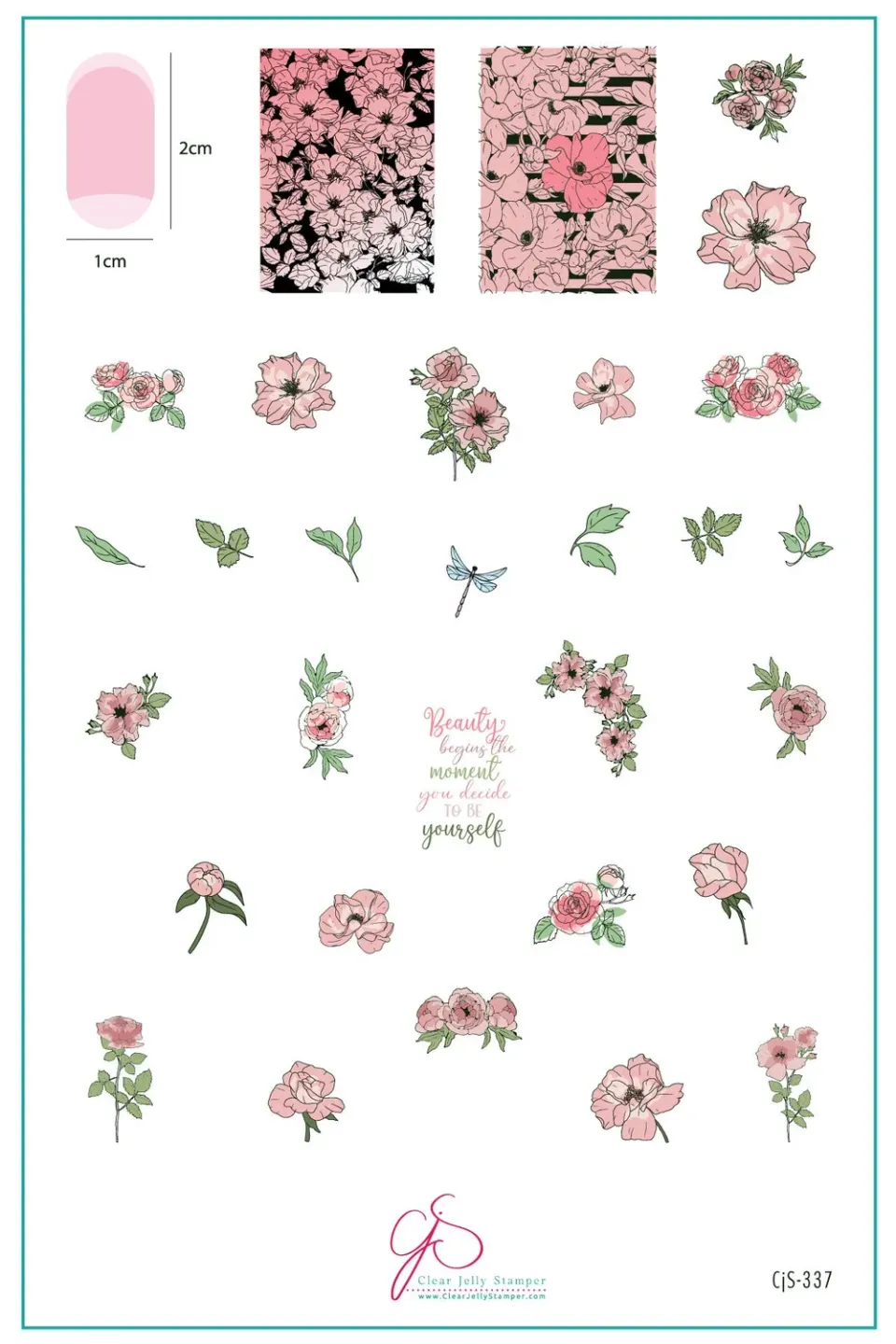 Clear Jelly Stamper CJS-337 Floral Cascade stampingplade