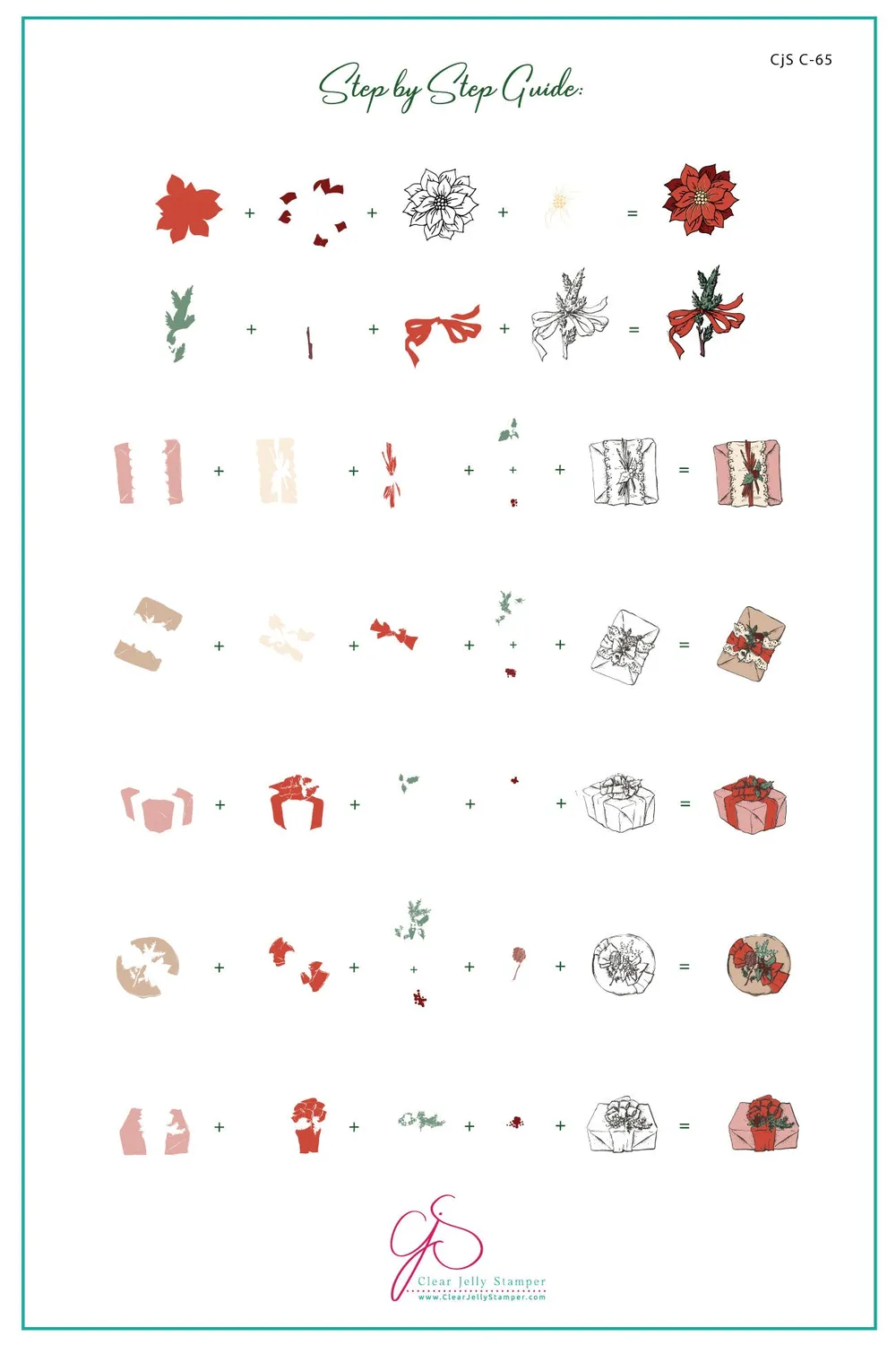 Clear Jelly Stamper Gifts & Greens C-65 stamping plade jul