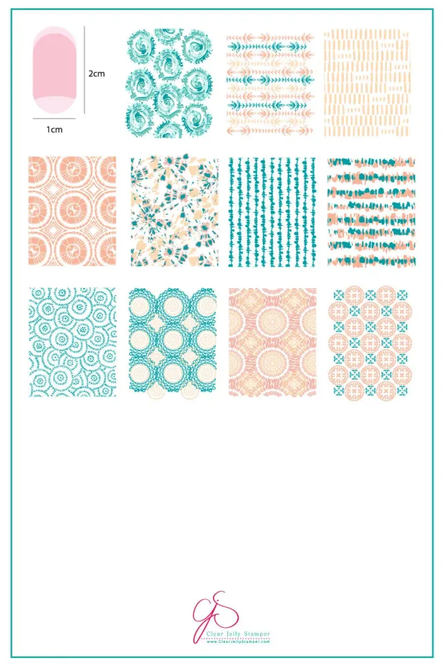Clear Jelly Stamper Textiles CjS-185 stampingplade retro