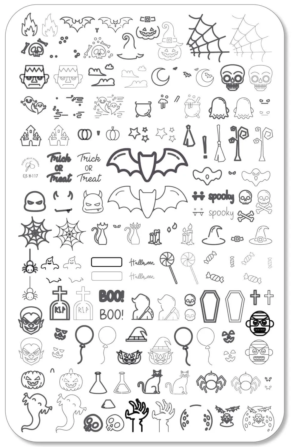 Clear Jelly Stamper CjSH-117 stempelplade Neon Nightmares
