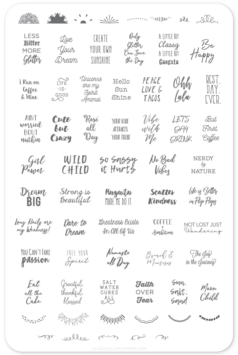 Clear Jelly Stamper LC-41 Quote-A-Licious stampingplade citater