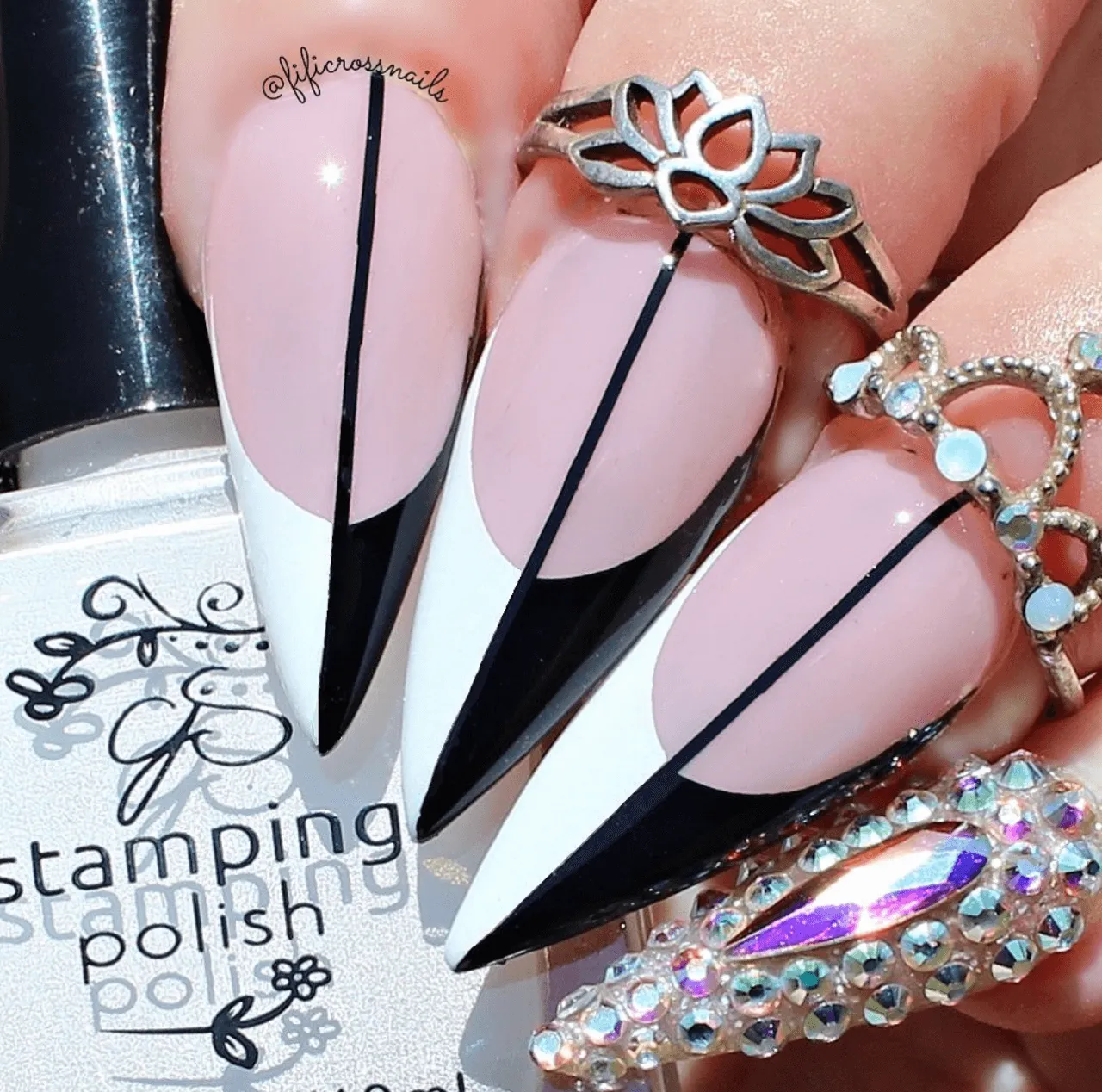 Clear Jelly Stamper French Mani Three CjS-289 stampingplade fransk tip