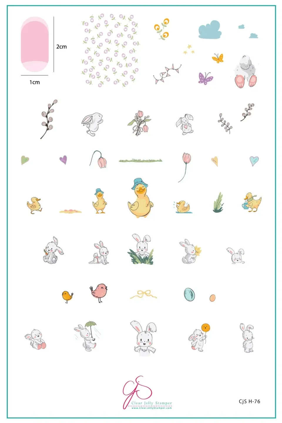 Clear Jelly Stamper Fuzzy Easter CjSH-76 stampingplade 14,5x9,5 påske