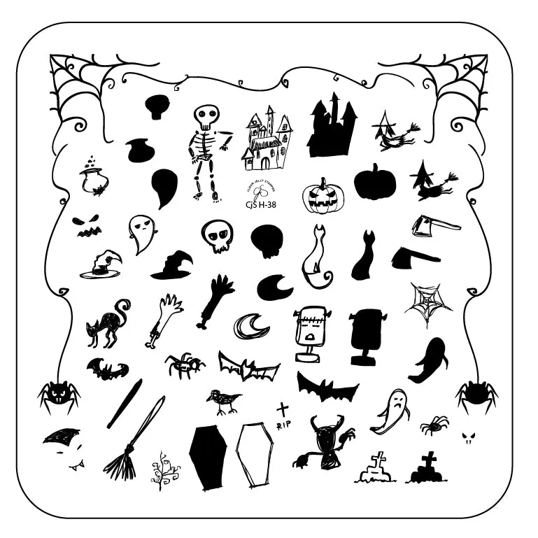 Clear Jelly Stamper Haunted Doodle CjSH-38 stampingplade halloween