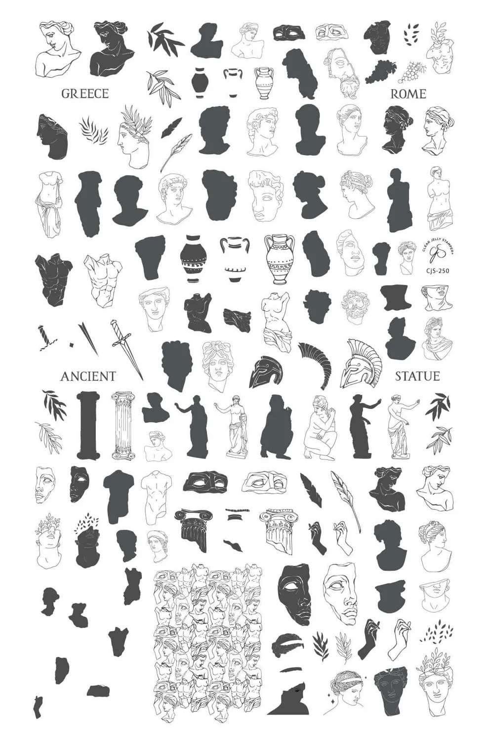 Clear Jelly Stamper CJS-250 The Statue stempelplade antik