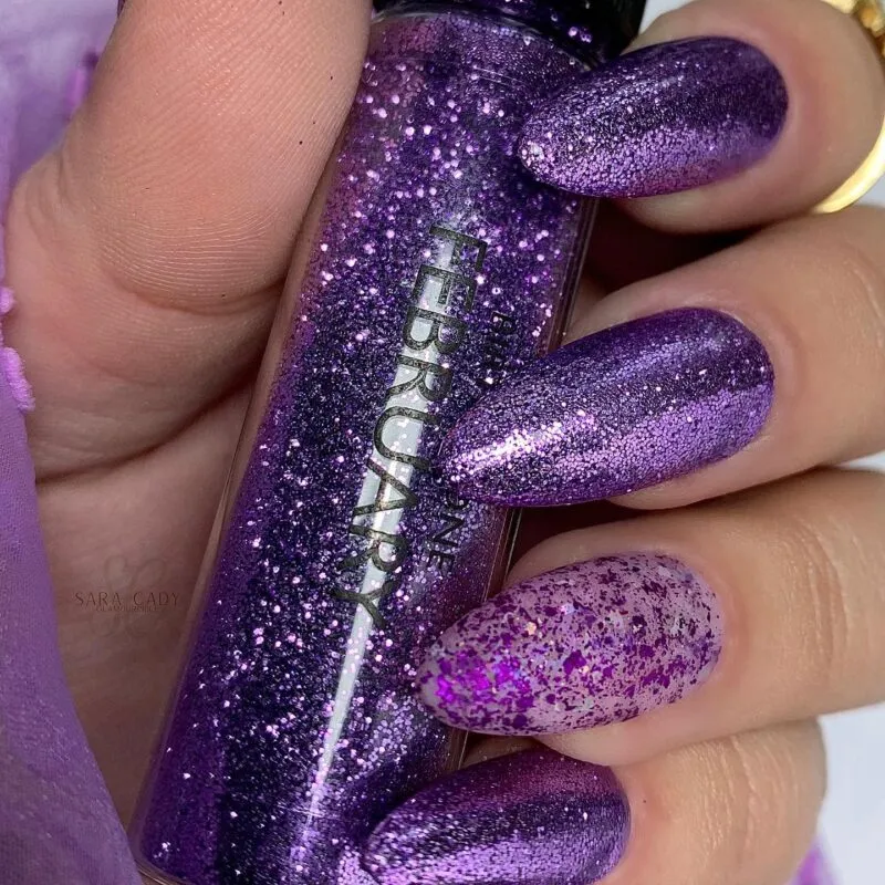 Indigo Nails Beautystones February glitter til negle rosa