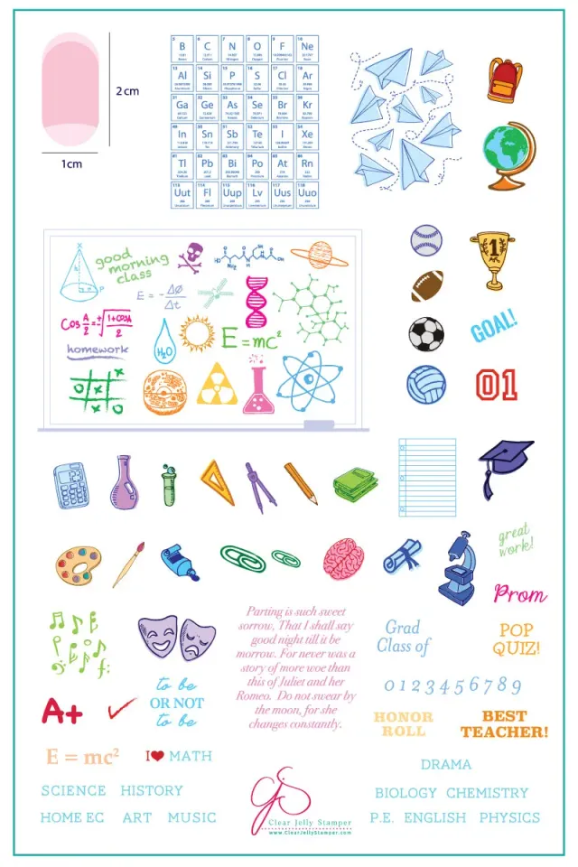 Clear Jelly Stamper Scholastic CjS-43 stempelplade skole