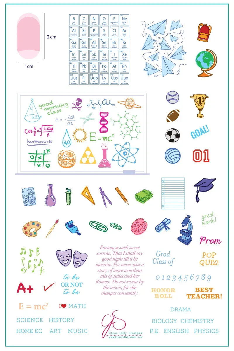 Clear Jelly Stamper Scholastic CjS-43 stempelplade skole