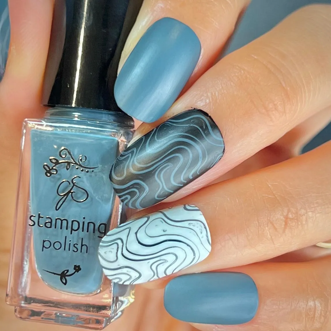 Clear Jelly Stamper 138 Silent Knight stamping lak 5 ml gråblå
