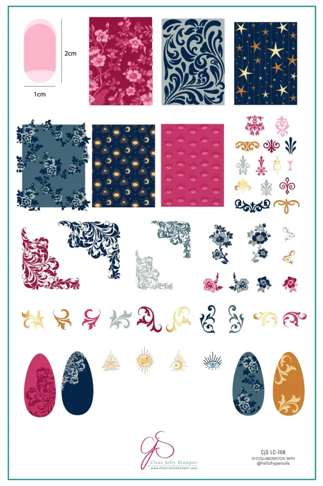 Clear Jelly Stamper Midnight Muse CjSLC-106 stampingplade blomster