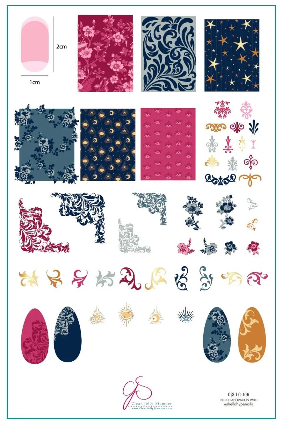 Clear Jelly Stamper Midnight Muse CjSLC-106 stampingplade blomster