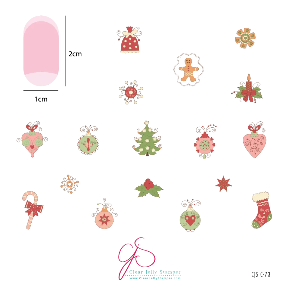 Clear Jelly Stamper CjSC-73 Ornate Ornaments stempelplade jul