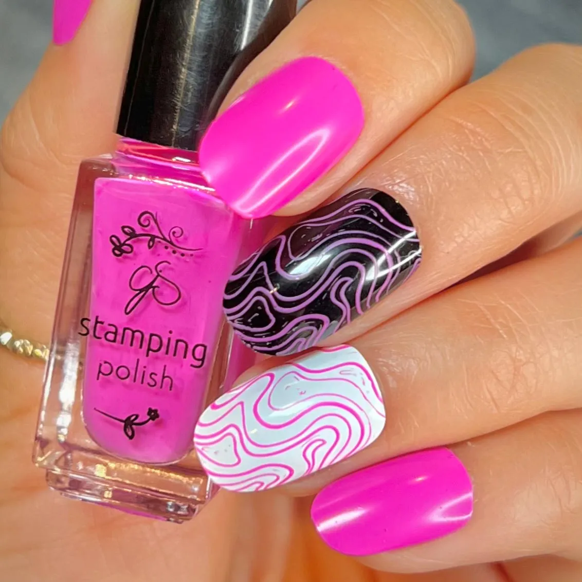 Clear Jelly Stamper 19 Miss Maggie Mae stampinglak 5 ml pink