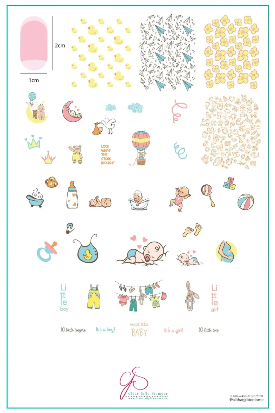 Clear Jelly Stamper CjSLC-73 Baby stamping plade