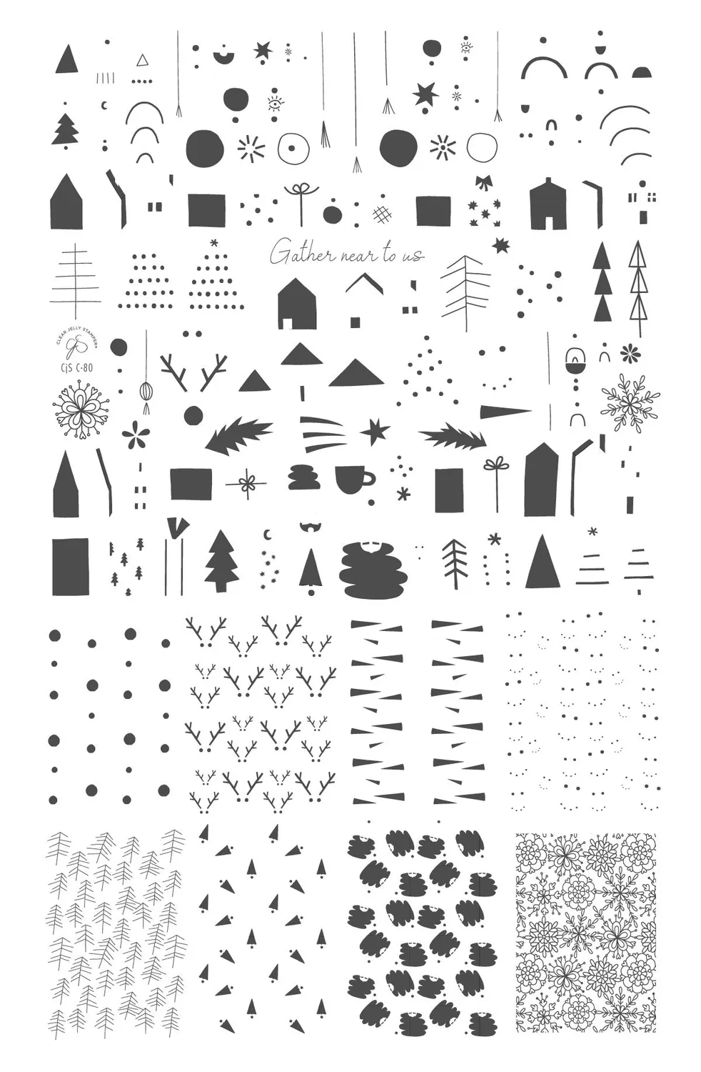 Clear Jelly Stamper CjSC-80 Gather Near to Us stampingplade jul