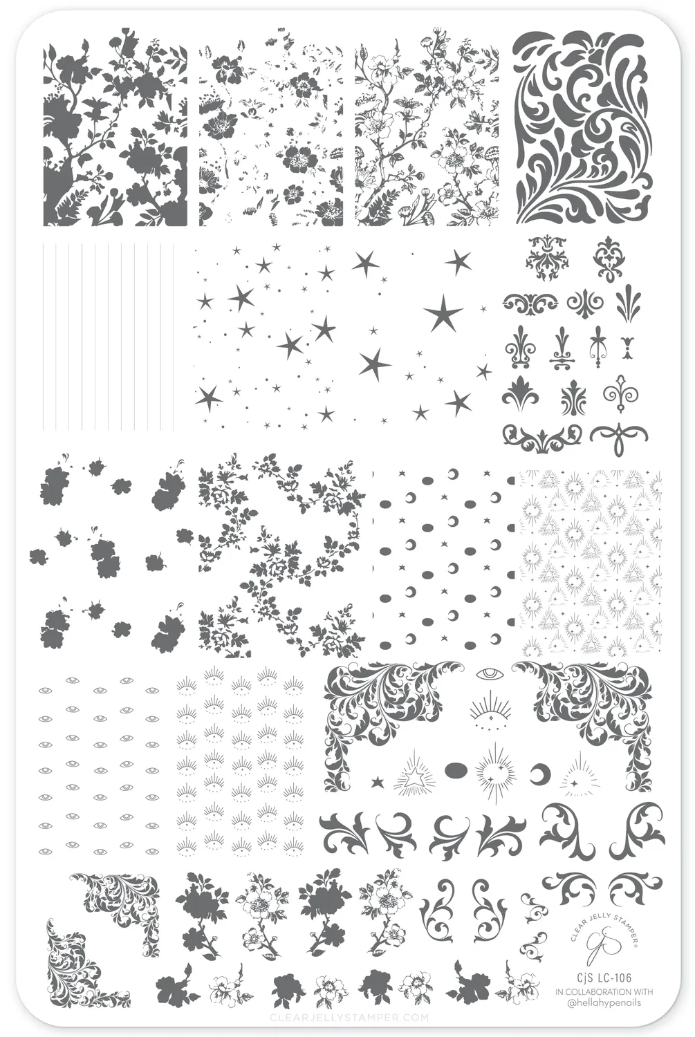 Clear Jelly Stamper Midnight Muse CjSLC-106 stampingplade blomster