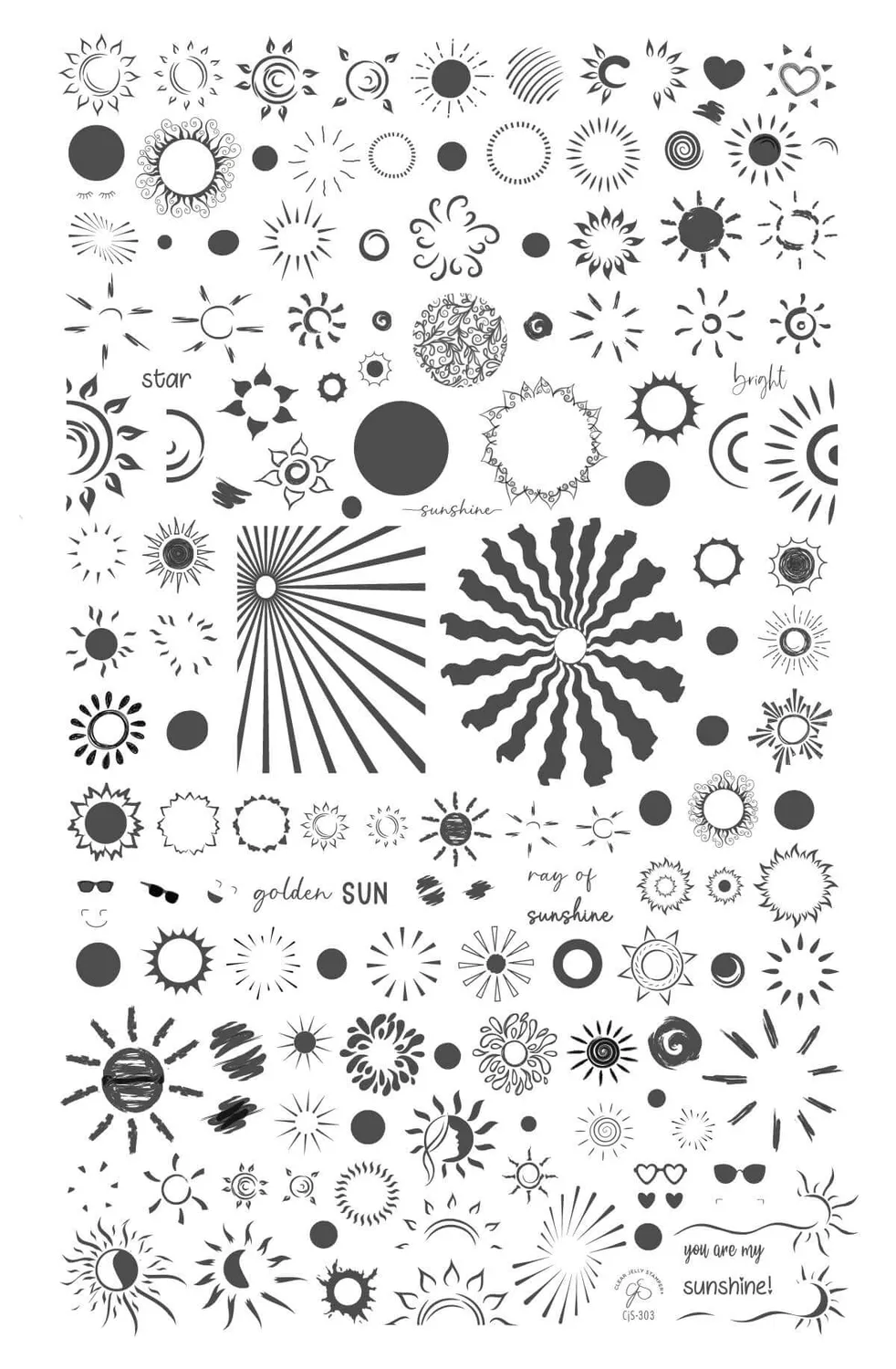 Clear Jelly Stamper CjS-303 Sunshine stamping plade