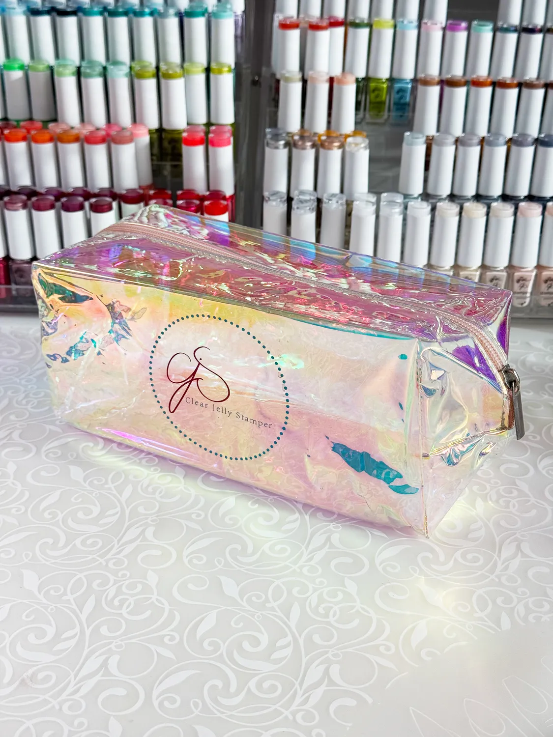 Clear Jelly Stamper Holographic Beauty Bag toilettaske holo