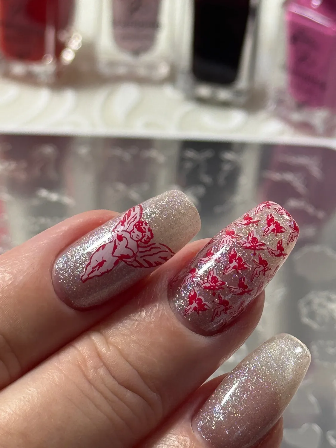 Clear Jelly Stamper V-57 Cupid's Canvas stamping plade