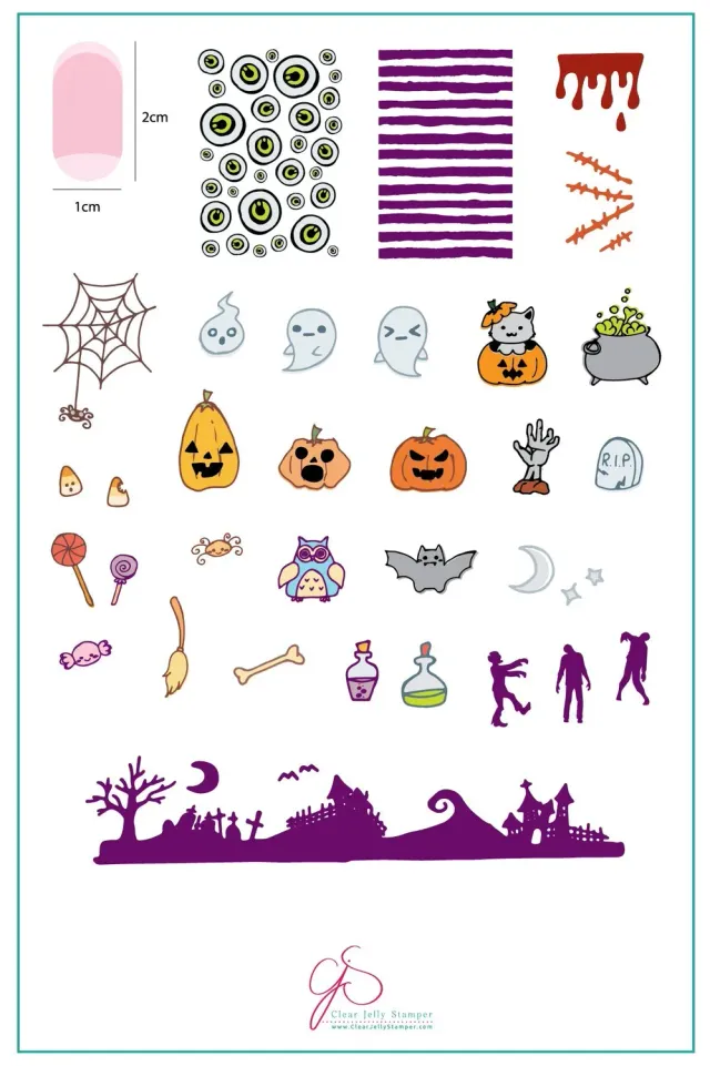 Clear Jelly Stamper CjSH-21 Witches Brew stempelplade halloween