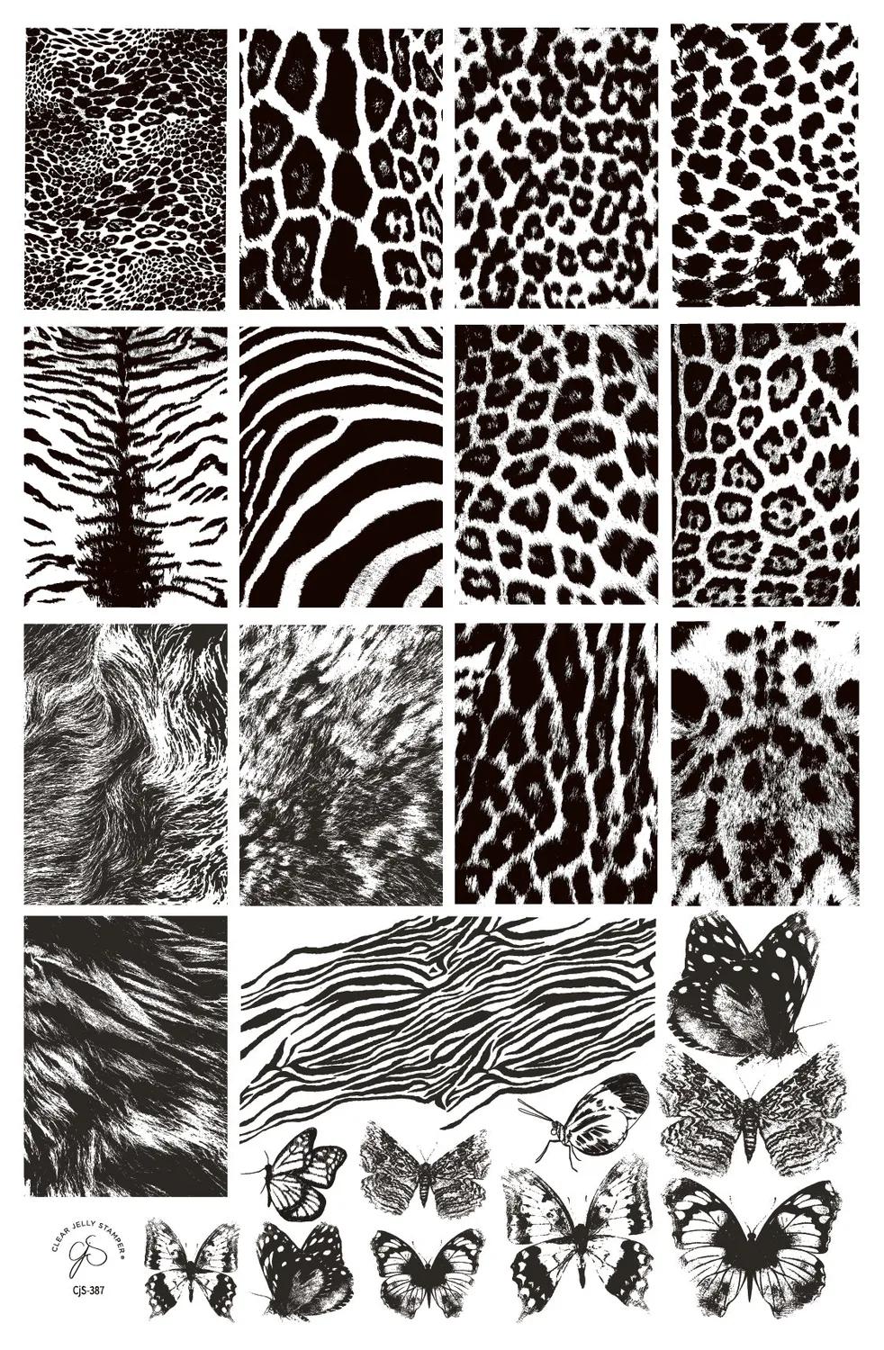 Clear Jelly Stamper CjS-387 stempelplade Fur-ever Flutter