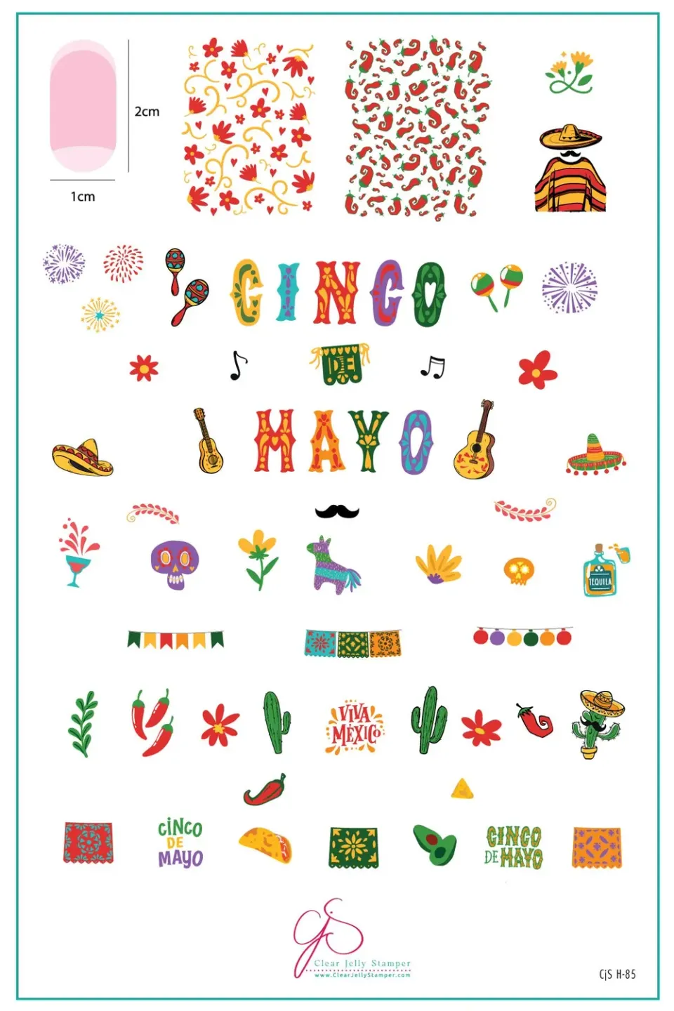 Clear Jelly Stamper CjSH-85 Cinco De Mayo stempelplade 14,5x9,5cm