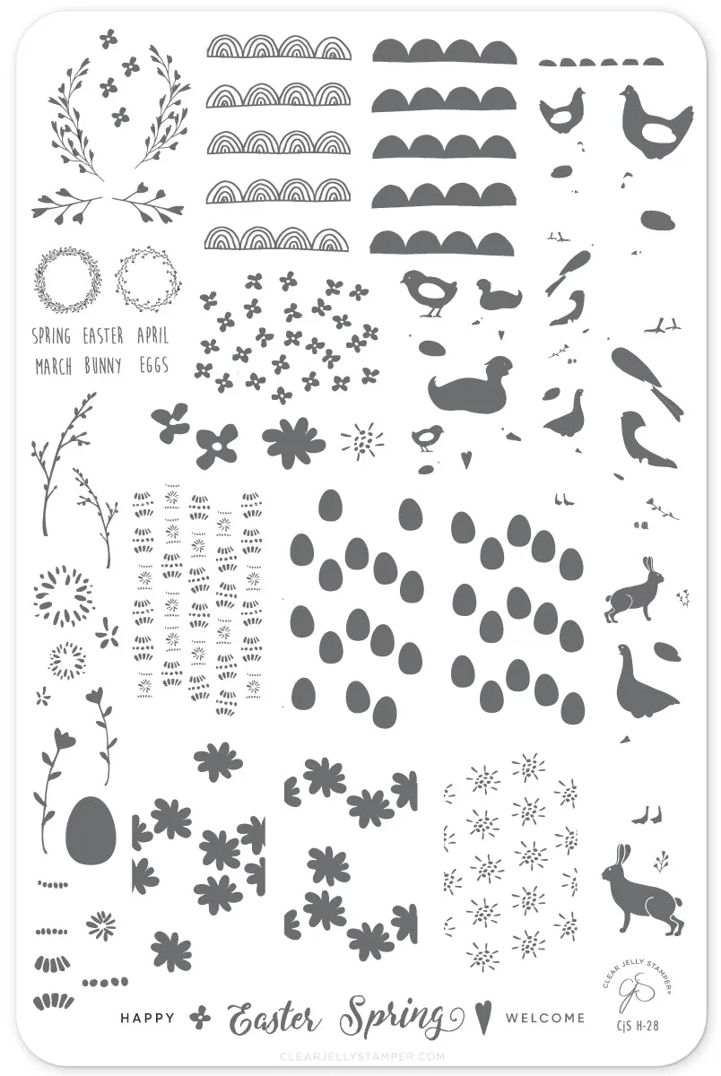 Clear Jelly Stamper Springtime Easter CjSH-28 stampingplade påske