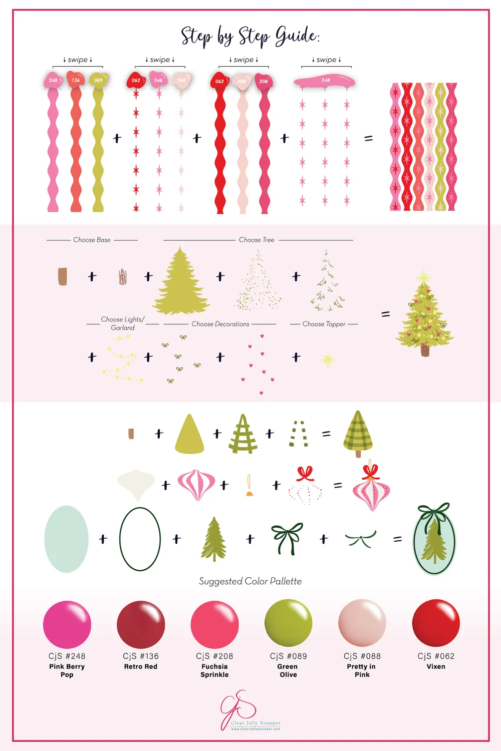 Clear Jelly Stamper Vintage Chic Christmas C-96 juleplade retro