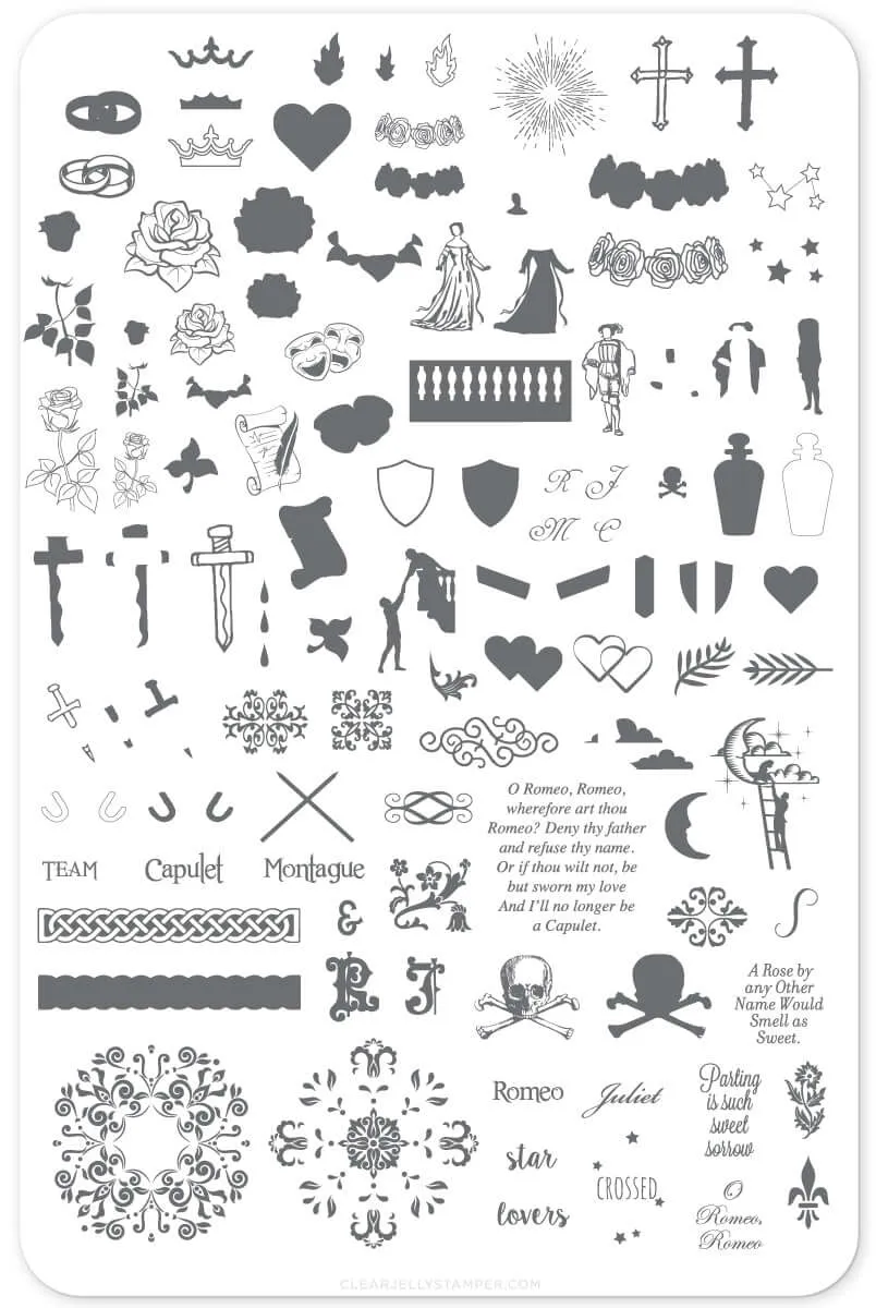 Clear Jelly Stamper V-16 stamping plade Juliets Love Story