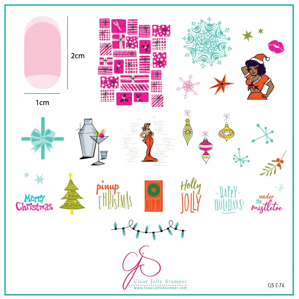 Clear Jelly Stamper CjSC-76 stamping plade jul pin-up