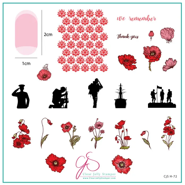 Clear Jelly Stamper CjSH-72 We Remember stempelplade valmue