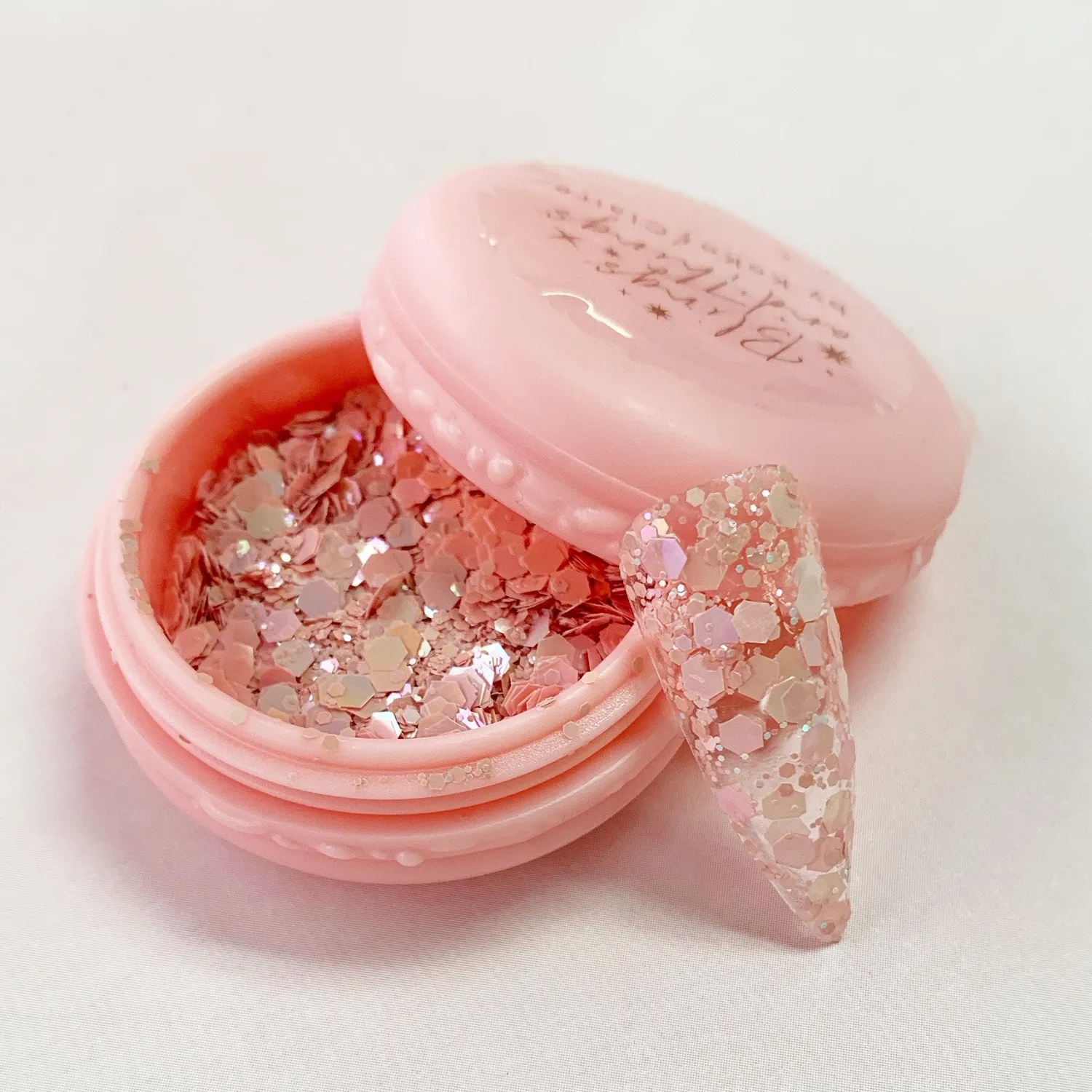 Clear Jelly Stamper Macaron glitter 6-pak cookie sprinkles pastel