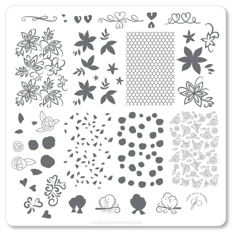 Clear Jelly Stamper Lace Floral CjSV-25 stampingplade blomster 8cm