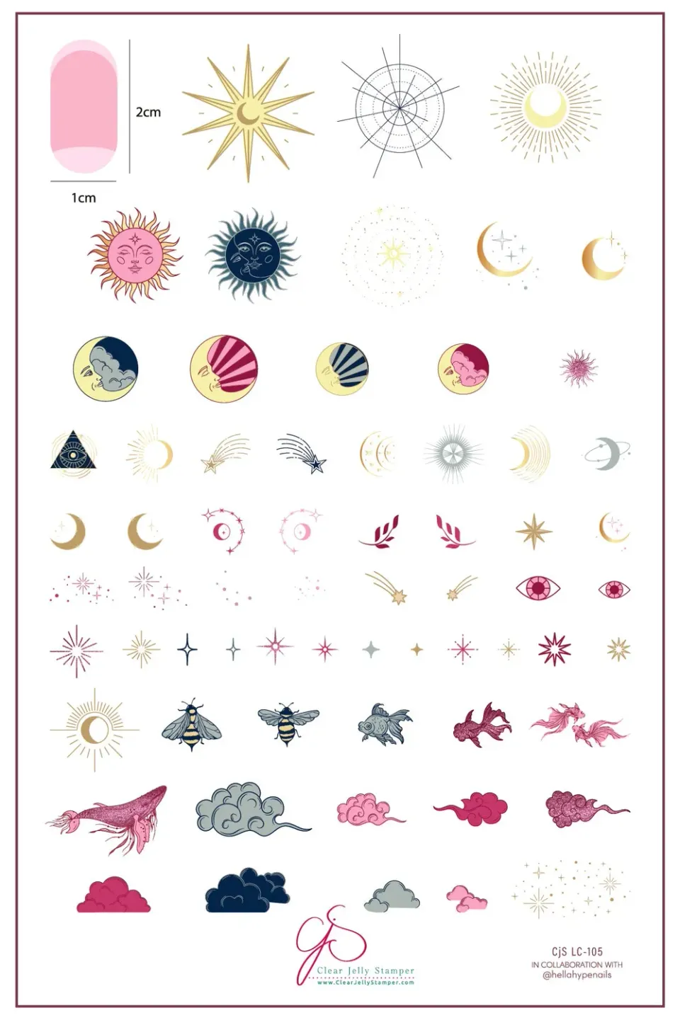 Clear Jelly Stamper Lunar Lullaby LC-105 stempelplade 14x9 cm
