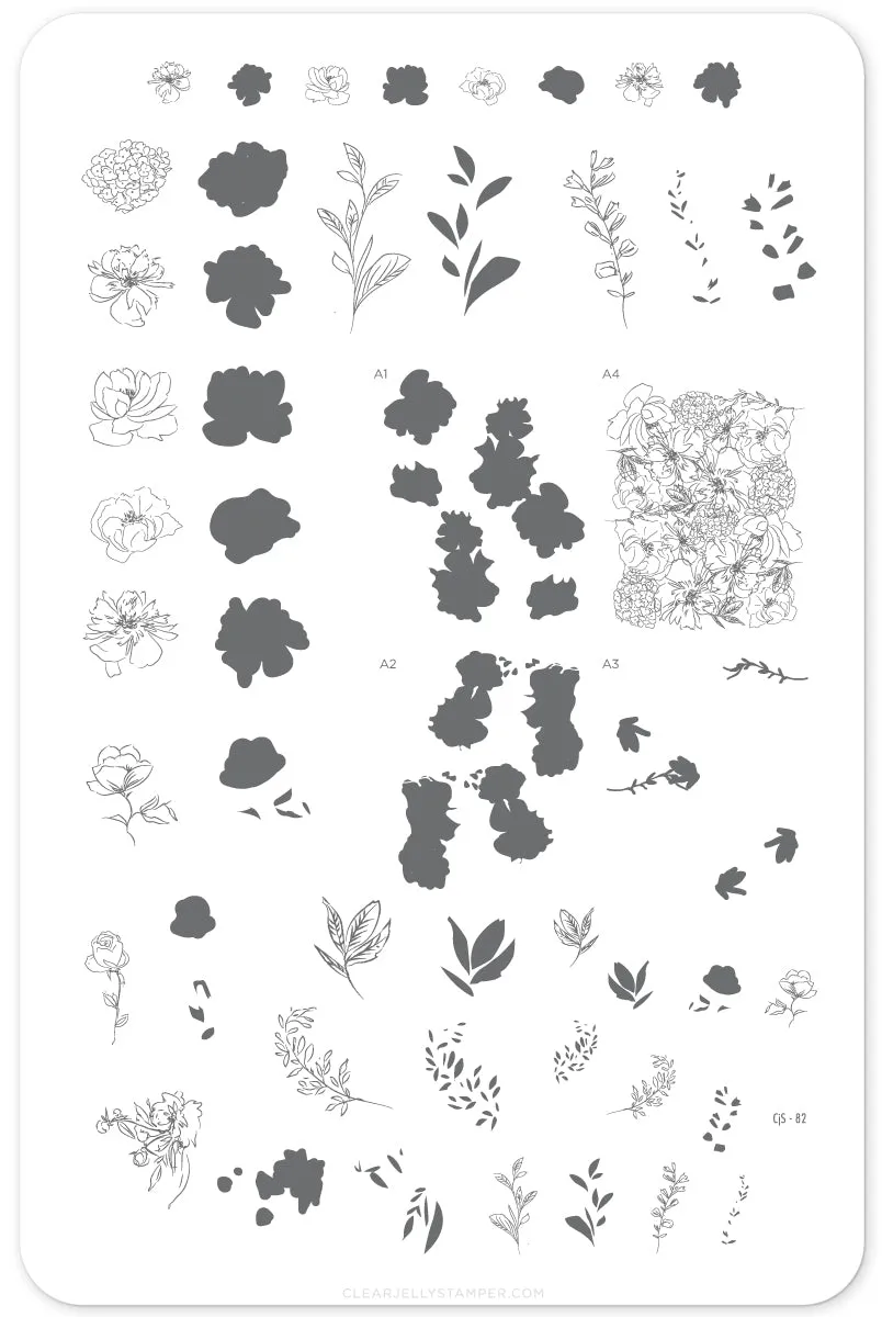 Clear Jelly Stamper Sketched Garden CjS-82 stampingplade