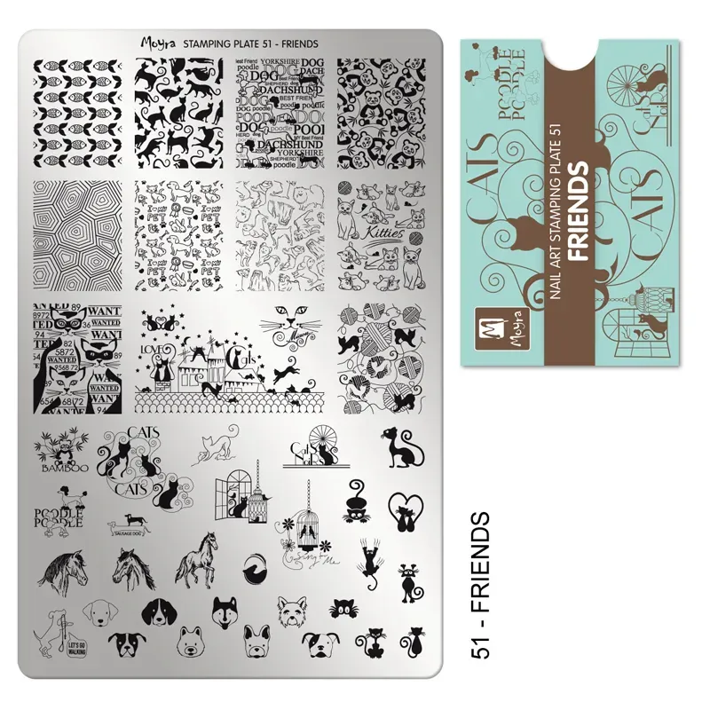 Moyra Stamping Plate 51 Friends stempelplade motiv
