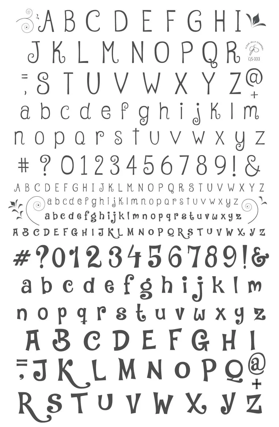Clear Jelly Stamper Jungle Boogie CJS-333 stamping plade alfabet