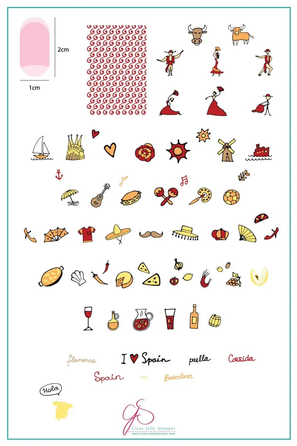 Clear Jelly Stamper CjSLC-61 stempelplade I Love Spain