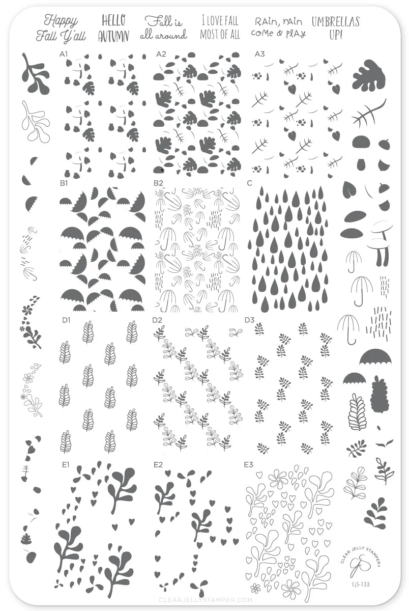 Clear Jelly Stamper CjS-133 Fallpaper stampingplade efterår