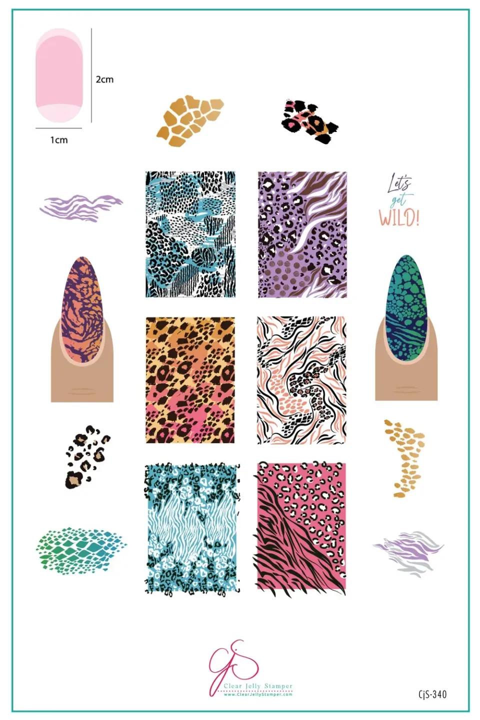 Clear Jelly Stamper CJS-340 Let's Get Wild stamping plade print