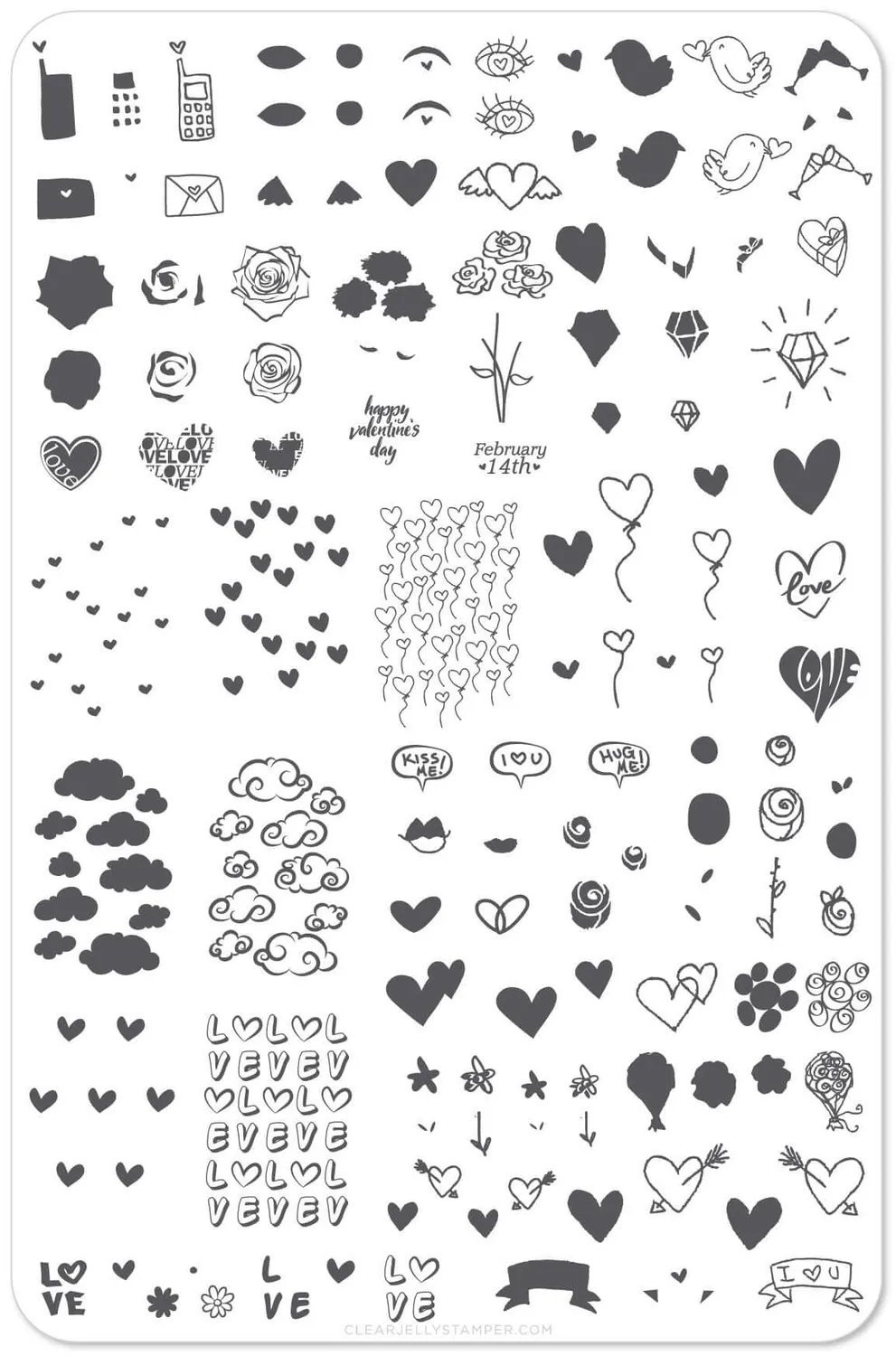Clear Jelly Stamper Never Ending Love CjSV-03 stampingplade hjerte