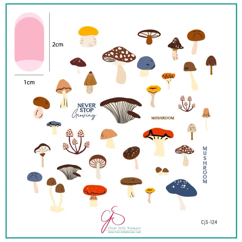 Clear Jelly Stamper Fabulous Funghi CjS-124 stampingplade svampe