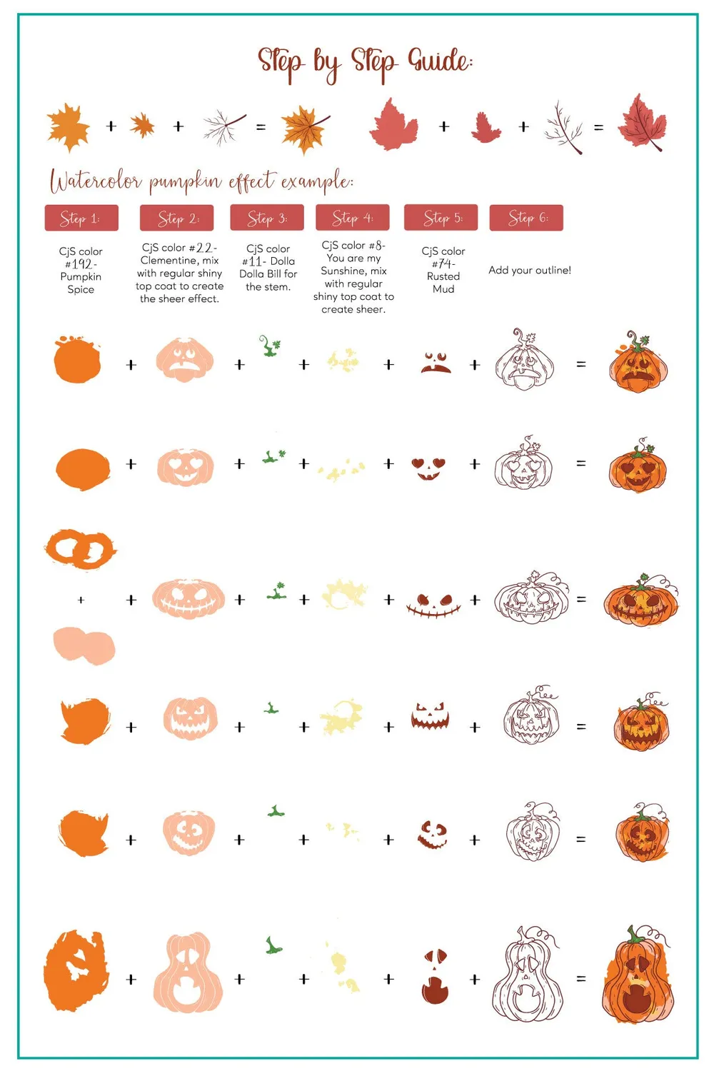 Clear Jelly Stamper CjSH-99 Watercolor Pumpkins stampingplade